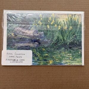 Vintage Clare Aaron Floral Frankly Notecards Set Of 3 W/Envelopes Art Prints